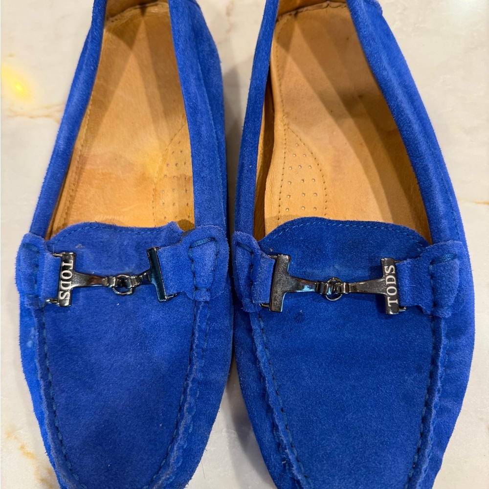 TOD'S Men's Suede Bit Loafers in Cobalt Blue